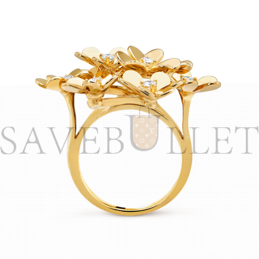 V*N CL*F arpels frivole ring, 8 flowers - yellow gold, diamond  vcarb67700